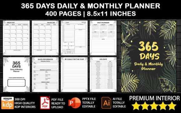 365 Days Daily and Monthly Planner: An Evaluation for Organizing Your Year