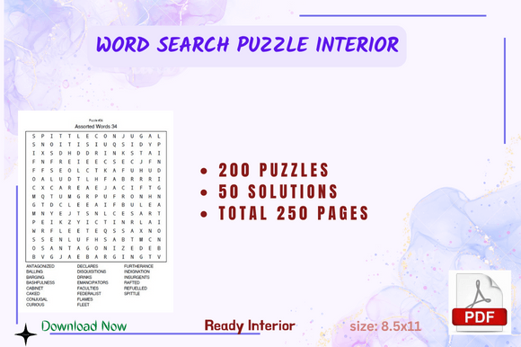 A Comprehensive Guide to the 200 Assorted Word Search with Solutions KDP Interior
