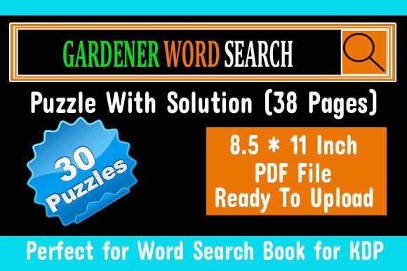 Gardener Word Search Puzzle: A Ready-Made KDP Interior Solution
