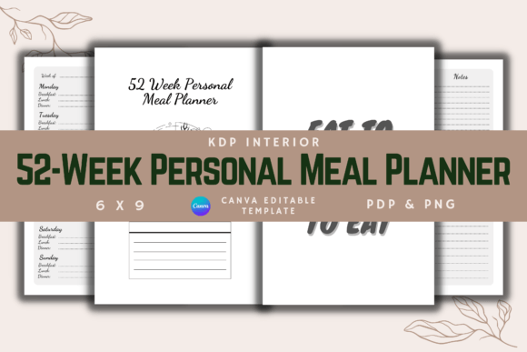 Your Year of Organized Eating: The 52 Week Personal Meal Planner KDP